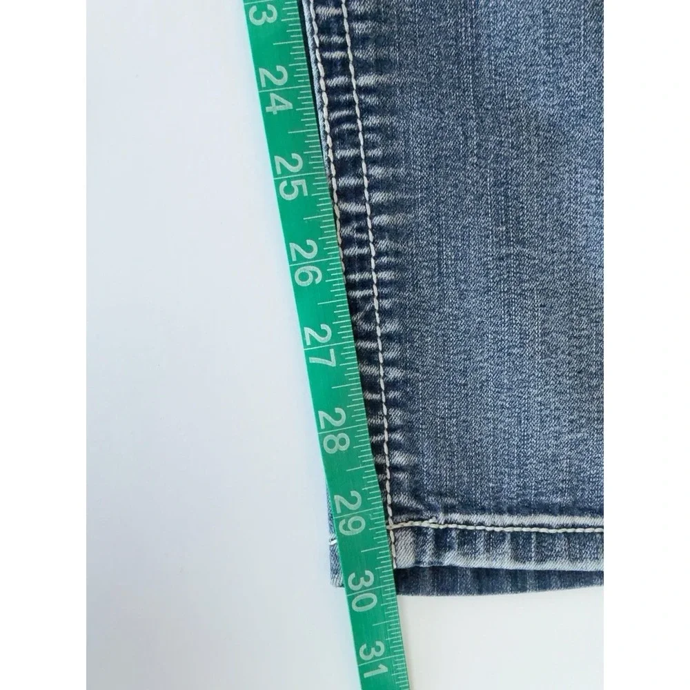 Soundgirl Women's Juniors 15 Blue Medium Wash Skinny Jeans Stretch Embroidered